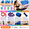 4-in-1 Fitness Bundle – Jump Rope, Yoga Stretch Strap, Foam Roller & Foot Massager | Cardio, Flexibility & Muscle Recovery Kit