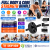 Maji Sports Full-Body & Core Strength Bundle – 4 Resistance Bands & Ab Wheel Workout Kit