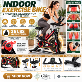 Indoor Cycling Exercise Bike – 330 lbs Capacity, 35 lb Flywheel, Adjustable Resistance & Digital Monitor | Home Gym Stationary Bike