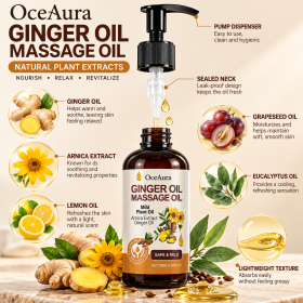 OCEAURA Ginger Body Massage Oil, 100 ml