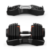 Adjustable Dumbbell with Weight Selector—Compact Strength Training Equipment for Home Gym | Black & Orange