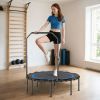 45" Foldable Fitness Trampoline with Adjustable Handle – Indoor Mini Rebounder for Cardio & Full-Body Workouts | 330 lbs Capacity, Blue