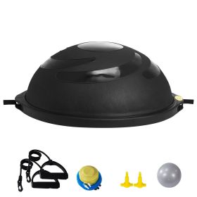 26" Half Balance Ball Trainer with Resistance Bands & Foot Pump – Anti-Burst Core Workout Equipment | 1500 lbs Capacity
