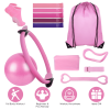 14-Piece Pilates & Yoga Kit – Ring, Ball, Resistance Bands & Accessories | Full-Body Home Workout Set, Pink