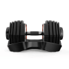 Adjustable Dumbbell with Weight Selector—Compact Strength Training Equipment for Home Gym | Black & Orange