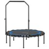 45" Foldable Fitness Trampoline with Adjustable Handle – Indoor Mini Rebounder for Cardio & Full-Body Workouts | 330 lbs Capacity, Blue