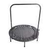 40" Foldable Mini Fitness Trampoline with Adjustable Handle – Indoor/Outdoor Rebounder | 300 lbs Capacity, Red & Black