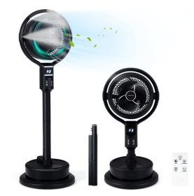 0.5-gallon spray tank base fan with an adjustable height and 900 CFM airflow, suitable for indoor and outdoor use.Features an LED display