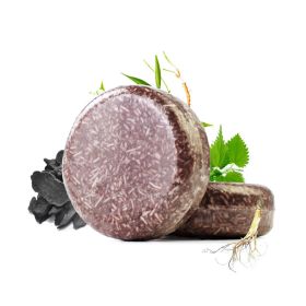 Shouwu Shampoo Soap Bar, Silicone Oil Free Ginseng Soap, Essential Oil Soap (Option: Naked with blister film-55g-1PC)