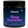 Nebasky Sleep Gummies with GABA, L-Theanine, Magnesium Glycinate & Chamomile – Relaxation & Restful Sleep Support | Vegan, Grape Flavor