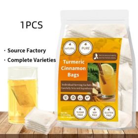 Premium Turmeric Cinnamon Herbal Tea Bags – Natural Wellness Blend | Sugar-Free, Vegan & Gluten-Free | 30 Individual Sachets (Option: 1pcs)