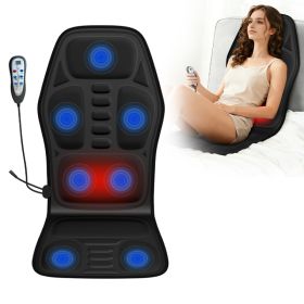 HIMOUTA Heated Massage Seat Cushion – 9-Zone Vibration Chair Massager with Lumbar Support (Option: Textile fabric)