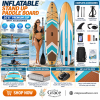 PaddlePro 10'6" Inflatable Stand-Up Paddle Board – 300 lbs Capacity, Non-Slip Deck & Complete SUP Accessories Kit | Wood Design