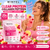 WINYEL Clear Protein & Collagen Peptides – Raspberry Lemonade | 20g Protein, Zero Added Sugar, Grass-Fed Whey | 250g