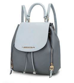 MKF Collection Kimberly Backpack Vegan Leather Women by Mia k (Color: Denim-Lt Blue, Material: Vegan Leather)