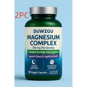 DUWZGU Magnesium Complex 300 mg – Chelated High-Absorption Formula | Sleep, Cognitive & Muscle Support | 90 Veggie Capsules (Option: 90pieces 2PC)